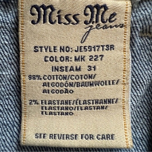 💃✨ MISS ME Straight Leg Jeans 💎🔥 Size 27 - Picture 8 of 13